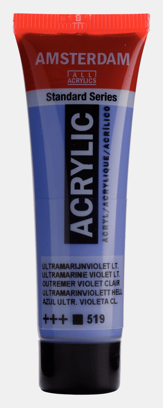 Liten tub med lila Amsterdam Akrylfärg 20 ml 519 Ultramarine Violet Light från Royal Talens - Tidformera