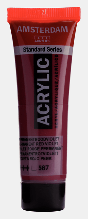 Liten tub med vinröd Amsterdam Akrylfärg 20 ml 567 Permanent Red Violet från Royal Talens - Tidformera