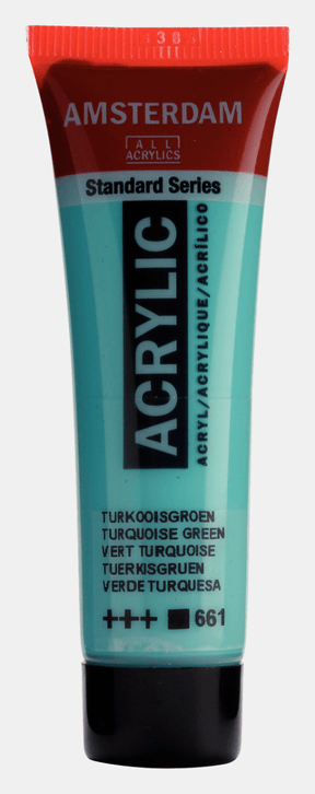 Liten tub med turkos Amsterdam Akrylfärg 20 ml 661 - Turquoise Green från Royal Talens - Tidformera