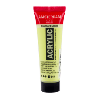 Liten tub med ljusgrön Amsterdam Akrylfärg 20 ml 664 - Yellowish Green Light från Royal Talens - Tidformera