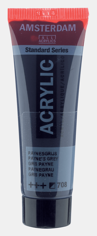 Liten tub med grå Amsterdam Akrylfärg 20 ml 708 Payne's Grey från Royal Talens - Tidformera