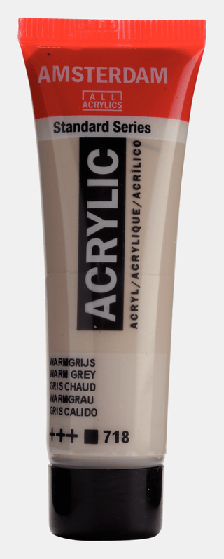 Liten tub med grå Amsterdam Akrylfärg 20 ml 718 - Warm Grey från Royal Talens - Tidformera