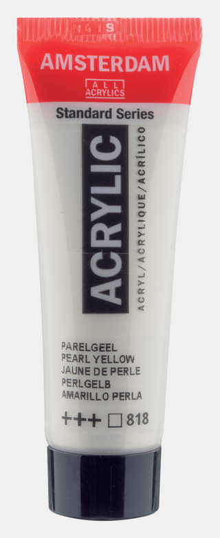 Liten tub med beige Amsterdam Akrylfärg 20 ml 818 Pearl Yellow från Royal Talens - Tidformera