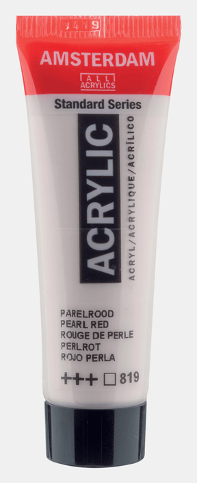 Liten tub med pärlröd Amsterdam Akrylfärg 20 ml 819 - Pearl Red från Royal Talens - Tidformera