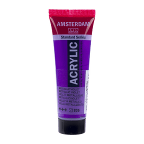 Liten tub med lila Amsterdam Akrylfärg 20 ml 835 Metallic Violet från Royal Talens - Tidformera