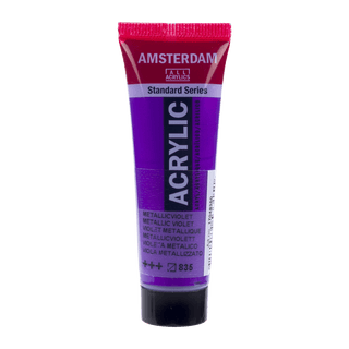 Liten tub med lila Amsterdam Akrylfärg 20 ml 835 Metallic Violet från Royal Talens - Tidformera