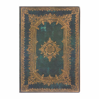 Anteckningsbok Astra Midi Olinjerad Flexis - Blå anteckningsbok med gulddetaljer från Paperblanks - Tidformera