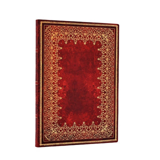 Anteckningsbok Foiled - Midi Linjerad Flexis från Paperblanks. Skrivbok med röd och guldfärgad pärm - Tidformera