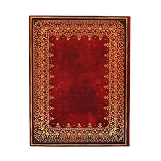 Röd skrivbok med guldfärgade ramar Anteckningsbok Foiled - Ultra Olinjerad Flexis från Paperblanks - Tidformera