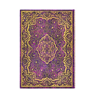 Anteckningsbok Picaresque - Midi Olinjerad från Paperblanks. Boken är lila md guldfärgat mönster. - Tidformera