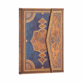 Anteckningsbok Safavid Indigo - Midi Linjerad Hård pärm Wrap - 1 - Paperblanks - Tidformera