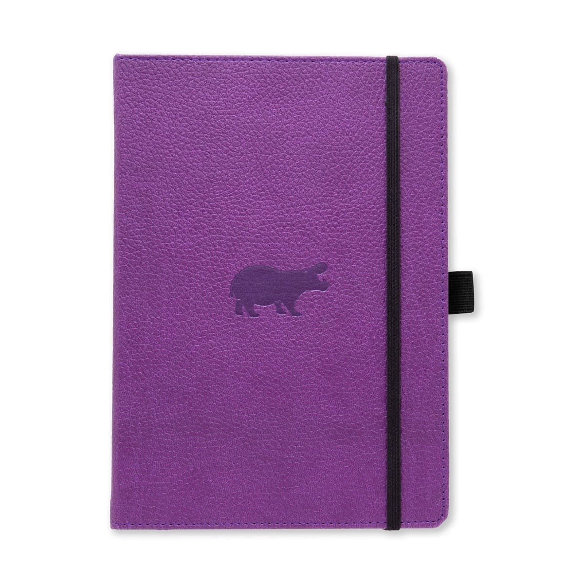 Anteckningsbok Wildlife Dotted A5 Purple Hippo - Dingbats* - Tidformera