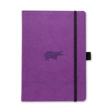 Anteckningsbok Wildlife Dotted A5 Purple Hippo - Dingbats* - Tidformera