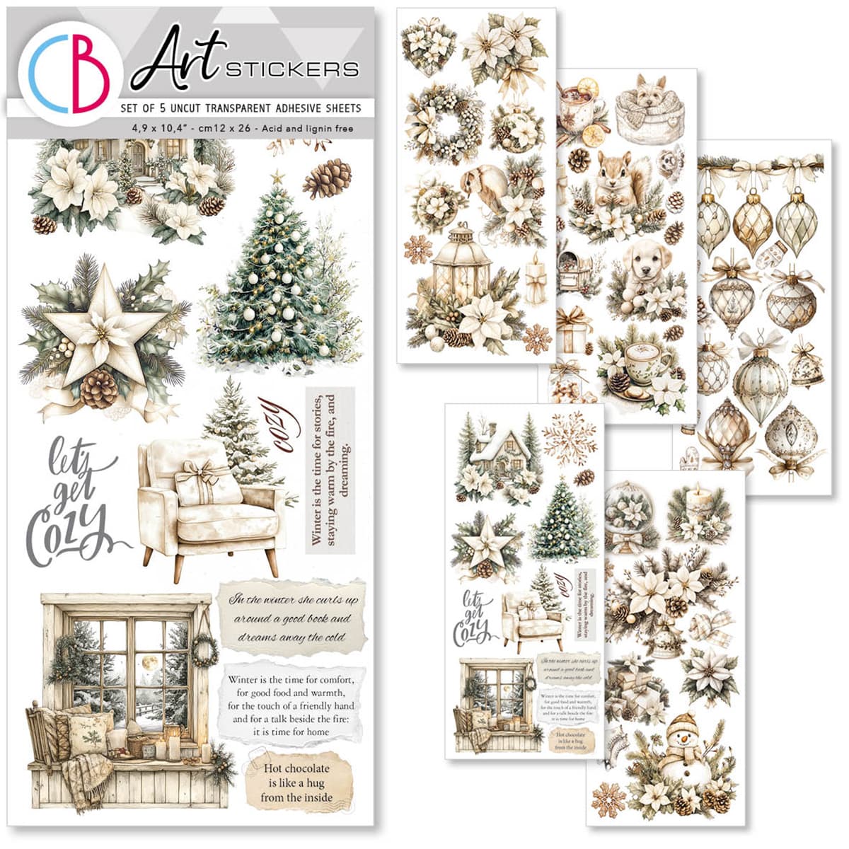 Art stickers 5 - pack - Winter Season - 3 - Ciao Bella - Tidformera