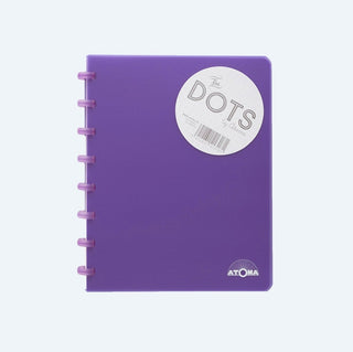 Lila anteckningsbok med ringar i rygg. Atoma Notebook A4 Dot - Lila från Atoma - Tidformera