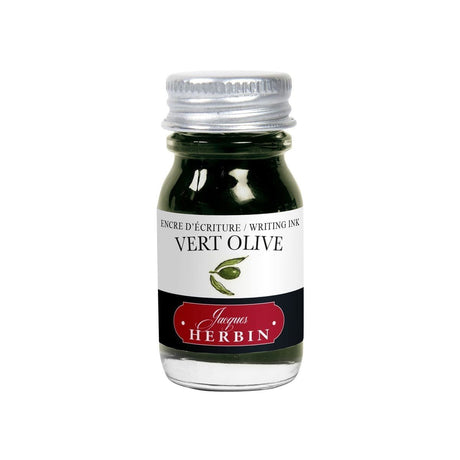 Bläckflaska 10 ml J.HERBIN - Vert olive från Herbin. Liten flaska med grönt bläck. - Tidformera