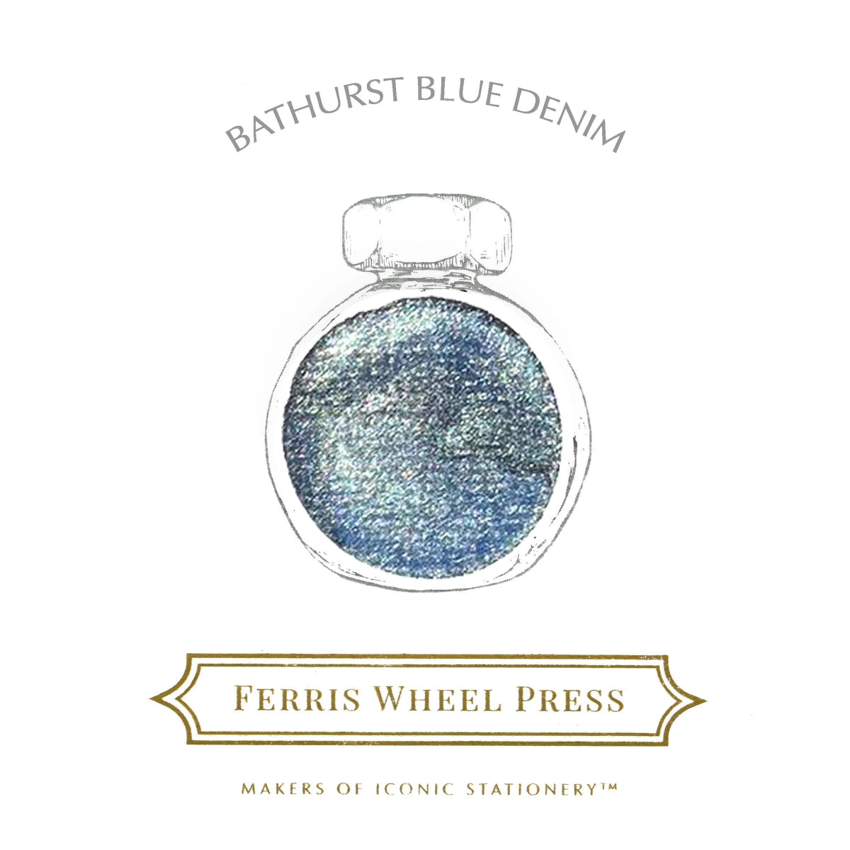 Bläckflaska 38 ml - Bathurst Blue Denim - Ferris Wheel Press - Tidformera