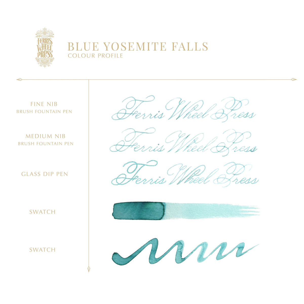 Bläckflaska 38 ml - Blue Yosemite Falls - Ferris Wheel Press - Tidformera