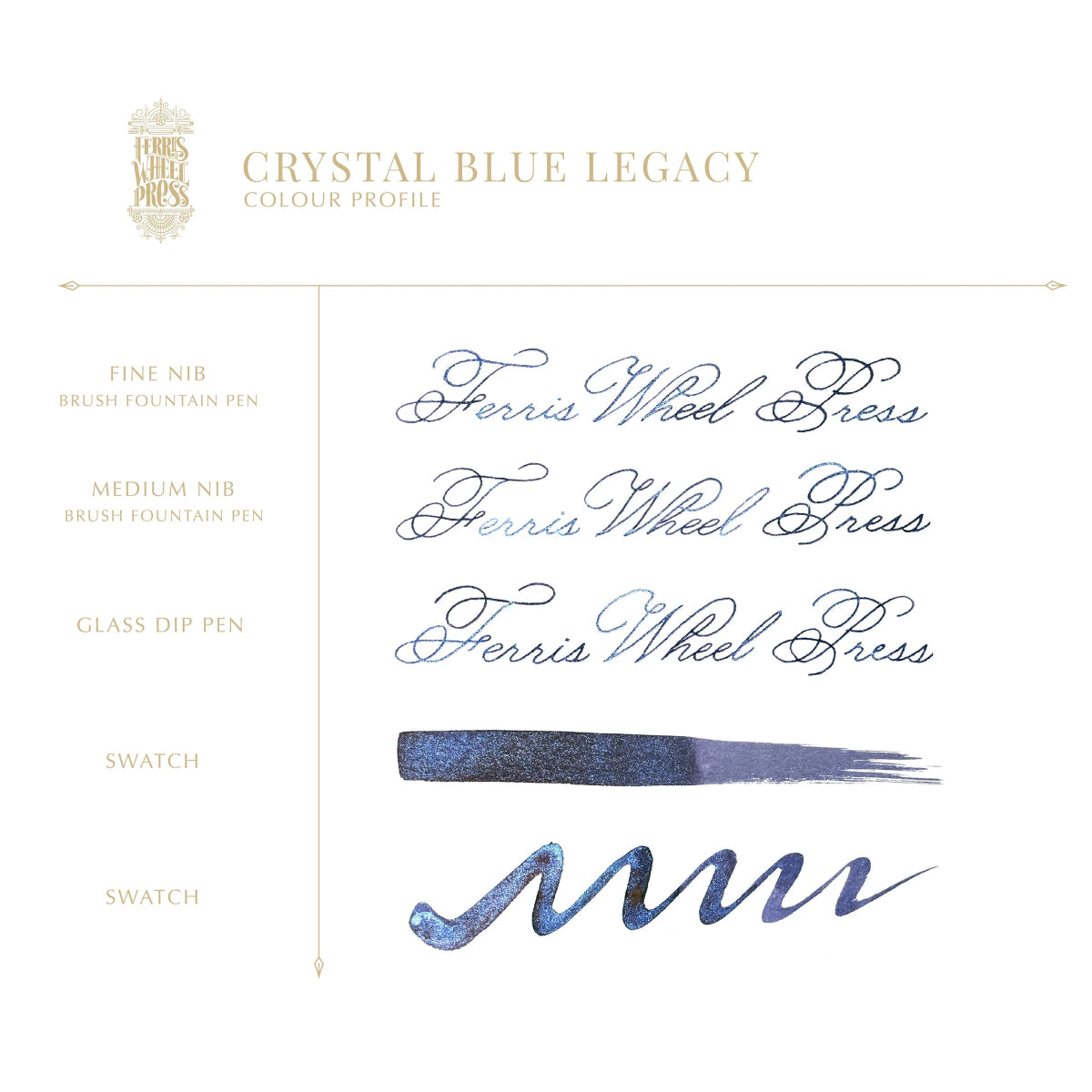 Bläckflaska 38 ml - Crystal Blue Legacy - Ferris Wheel Press - Tidformera