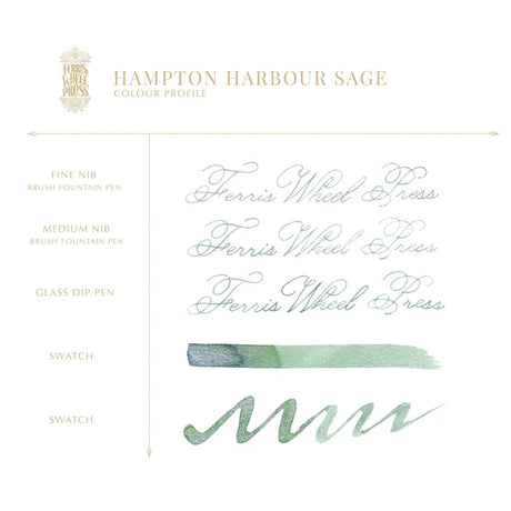 Bläckflaska 38 ml - Hampton Harbour Sage - 3 - Ferris Wheel Press - Tidformera