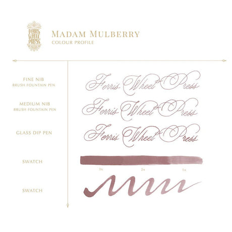 Bläckflaska 38 ml - Madam Mulberry - 3 - Ferris Wheel Press - Tidformera