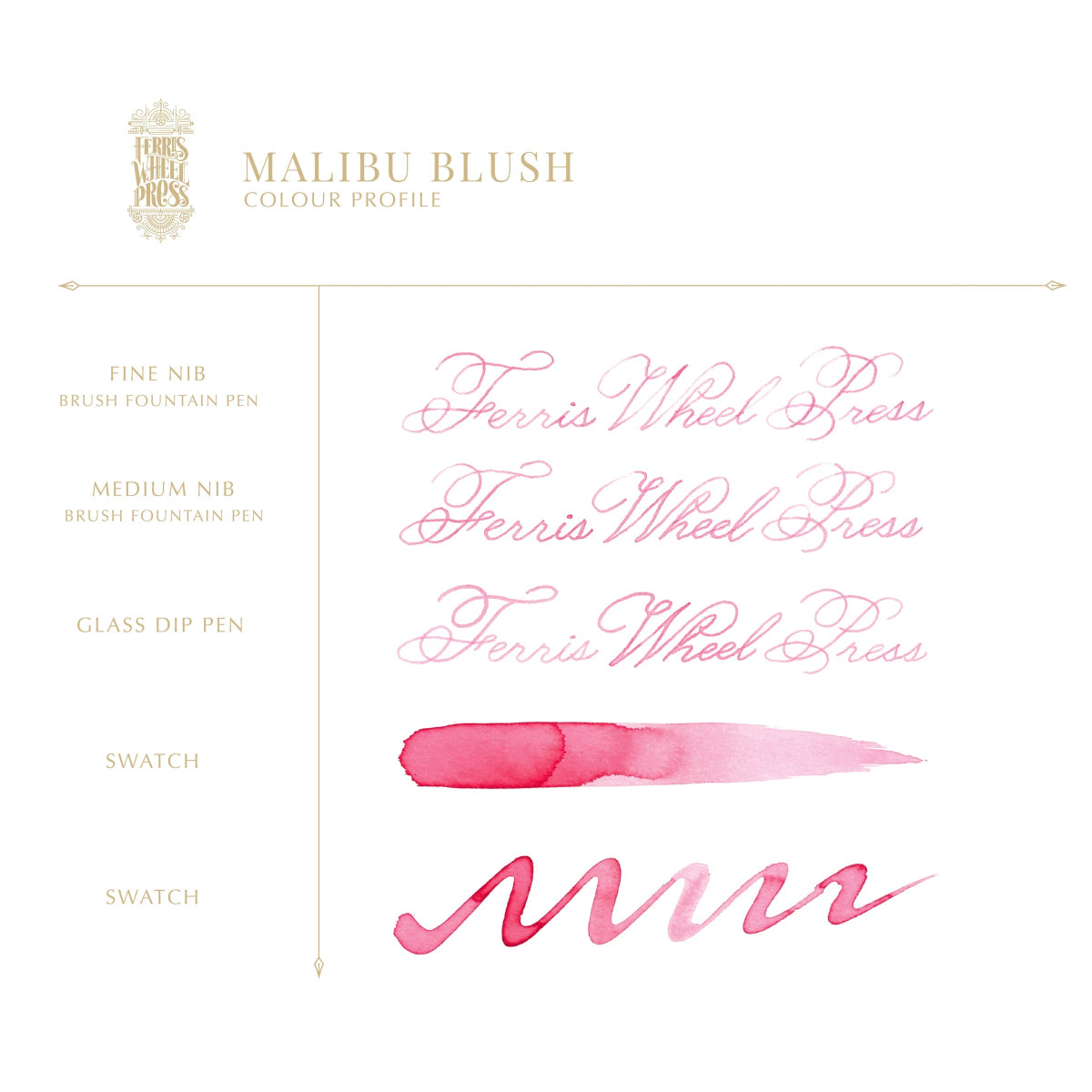 Bläckflaska 38 ml - Malibu Blush - Ferris Wheel Press - Tidformera