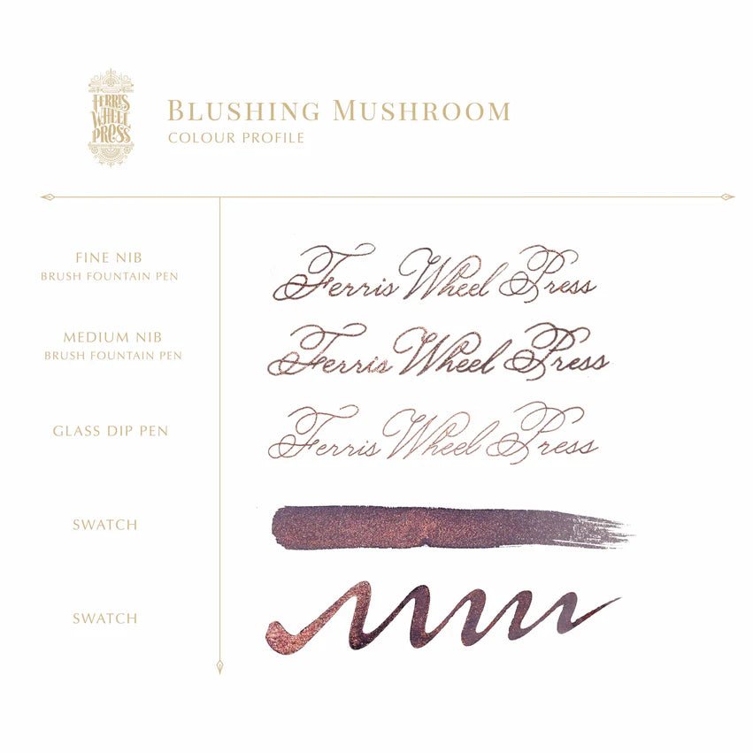 Bläckflaska FerriTales 20 ml - Down the Rabbit Hole - Blushing Mushroom - 3 - Ferris Wheel Press - Tidformera