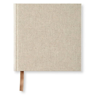 Blank Book 18,5 x 18,5 - Rough Linen från Paperstyle - Beige anteckningsbok - Tidformera