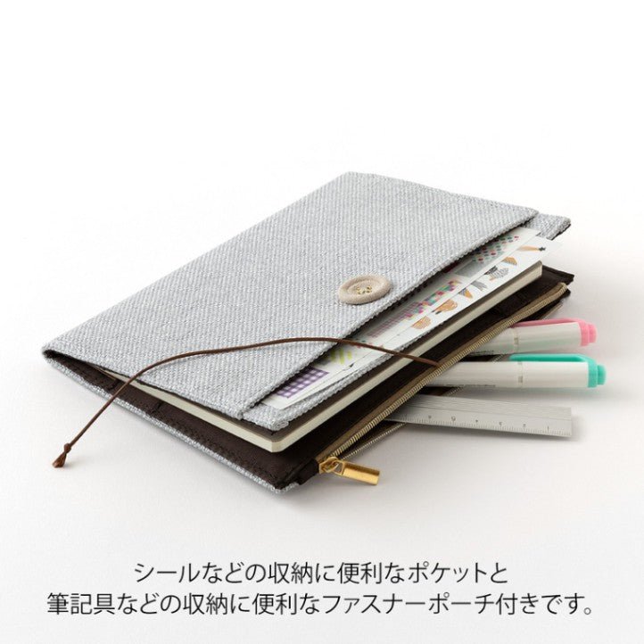 Bokomslag - Yuru Log Notebook B6 - Grey - 3 - Midori - Tidformera