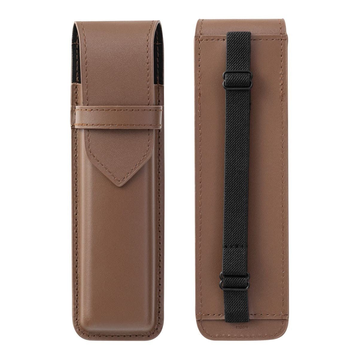 Book band Pen case Recycled leather - Brown - Midori - Tidformera