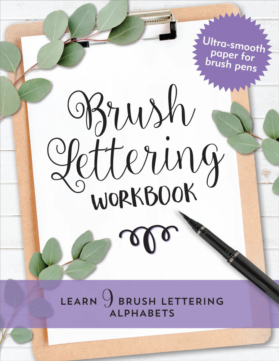 Brush Lettering Workbook - Learn 9 brush lettering alphabets - Peter Pauper Press - Tidformera