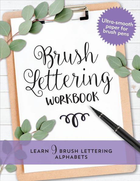 Brush Lettering Workbook - Learn 9 brush lettering alphabets - 1 - Peter Pauper Press - Tidformera