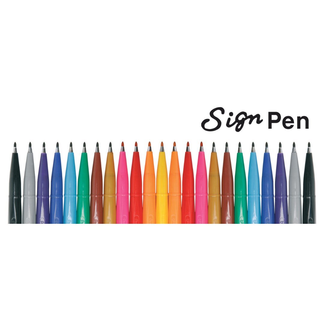Brush Sign Pen - Fluorescent Red - 2 - Pentel - Tidformera