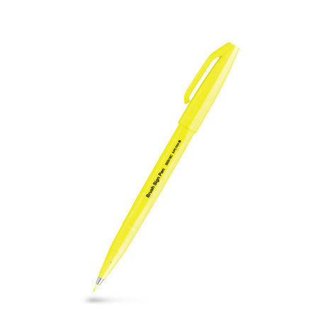 Brush Sign Pen - Fluorescent Yellow från Pentel - Gul penselpenna - Tidformera