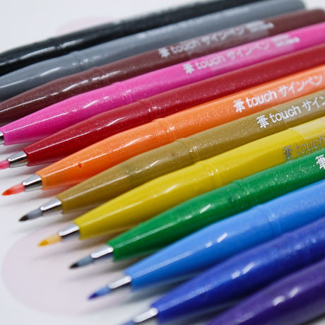 Brush Sign Pen - Orange - 3 - Pentel - Tidformera