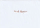 Handskriven text med orden "Pale Brown" i ljusbrun färg, skriven med Pentel Brush Sign Pen i färgen Pale Brown.