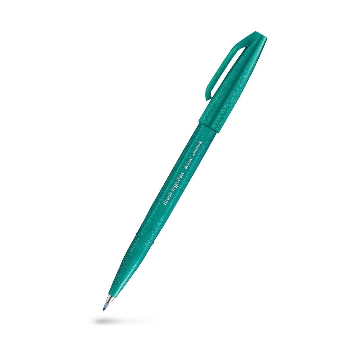Brush Sign Pen - Turquoise Green - Pentel - Tidformera