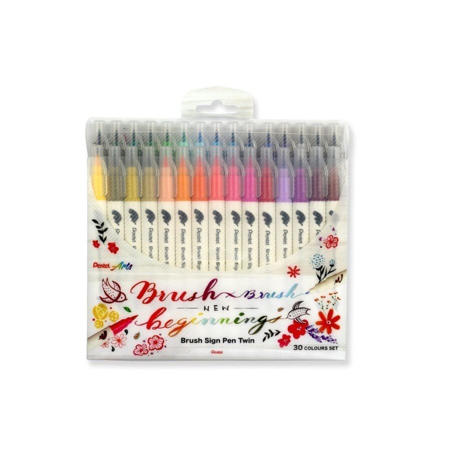 Brush Sign Pen Twin Förpackningar - 30-pack - Pentel - Tidformera