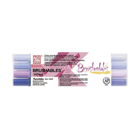 Brushables Brush pen 4-pack - Violet - ZIG Kuretake - Tidformera