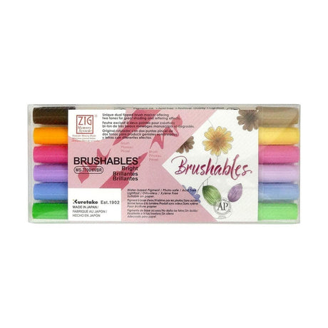 Brushables Brush pen 6 - pack - Bright - 1 - ZIG Kuretake - Tidformera