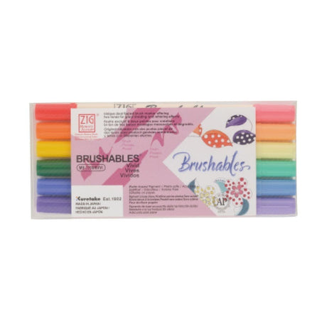 Brushables Brush pen 6 - pack - Vivid - 1 - ZIG Kuretake - Tidformera