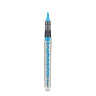 Brushmarker PRO - Cool aqua 204 från Karin - Havsblå penselpenna utan lock - Tidformera
