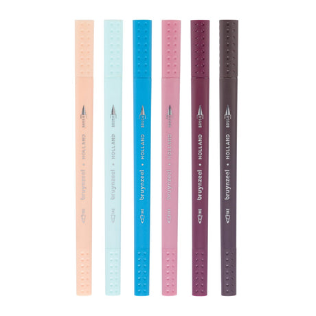 Bruynzeel Fineliner Brush pens 6 - pack - Venice - 3 - Royal Talens - Tidformera