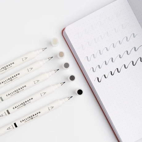 Calliographs Grayscale - 5 - pack - 1 - Archer & Olive - Tidformera