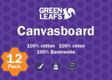 Canvasboard 12 - pack - 18 x 14 cm - Green Leafs - Tidformera