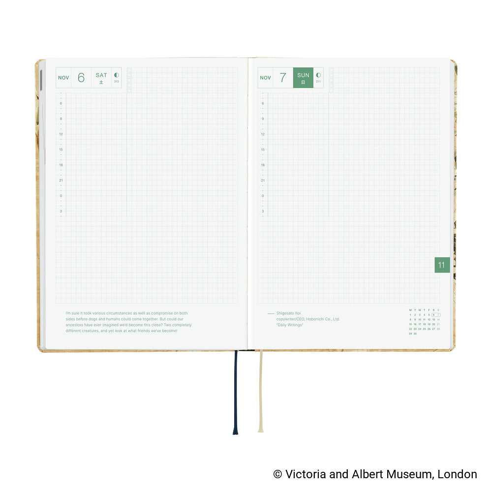 Hobonichi HON A5 The V&A Series: Vine - 2027