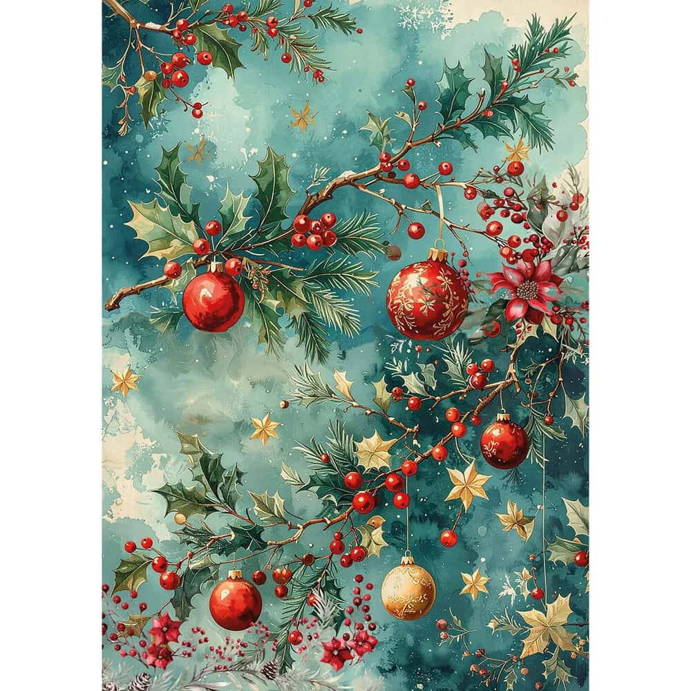 Rice Paper Art set - A5 - 8-pack - Hot Cocoa &amp; Holly