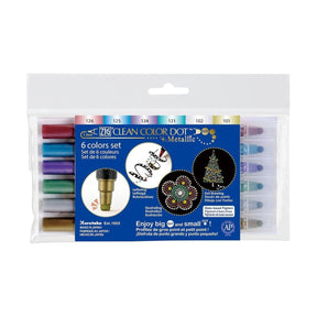 Clean color dot pen Metallic 6 - pack - 1 - ZIG Kuretake - Tidformera