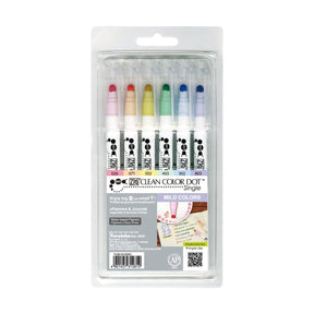 Clean color dot pen Single 6 - pack - Mild Colors - 1 - ZIG Kuretake - Tidformera