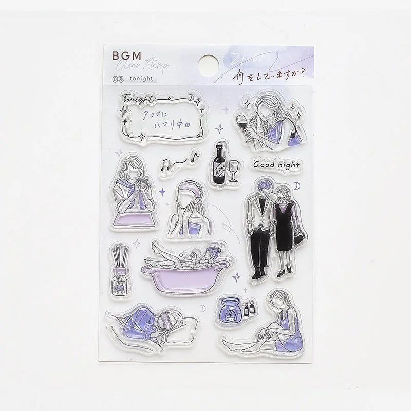 Clear stamps Adult Women - Night - BGM - Tidformera